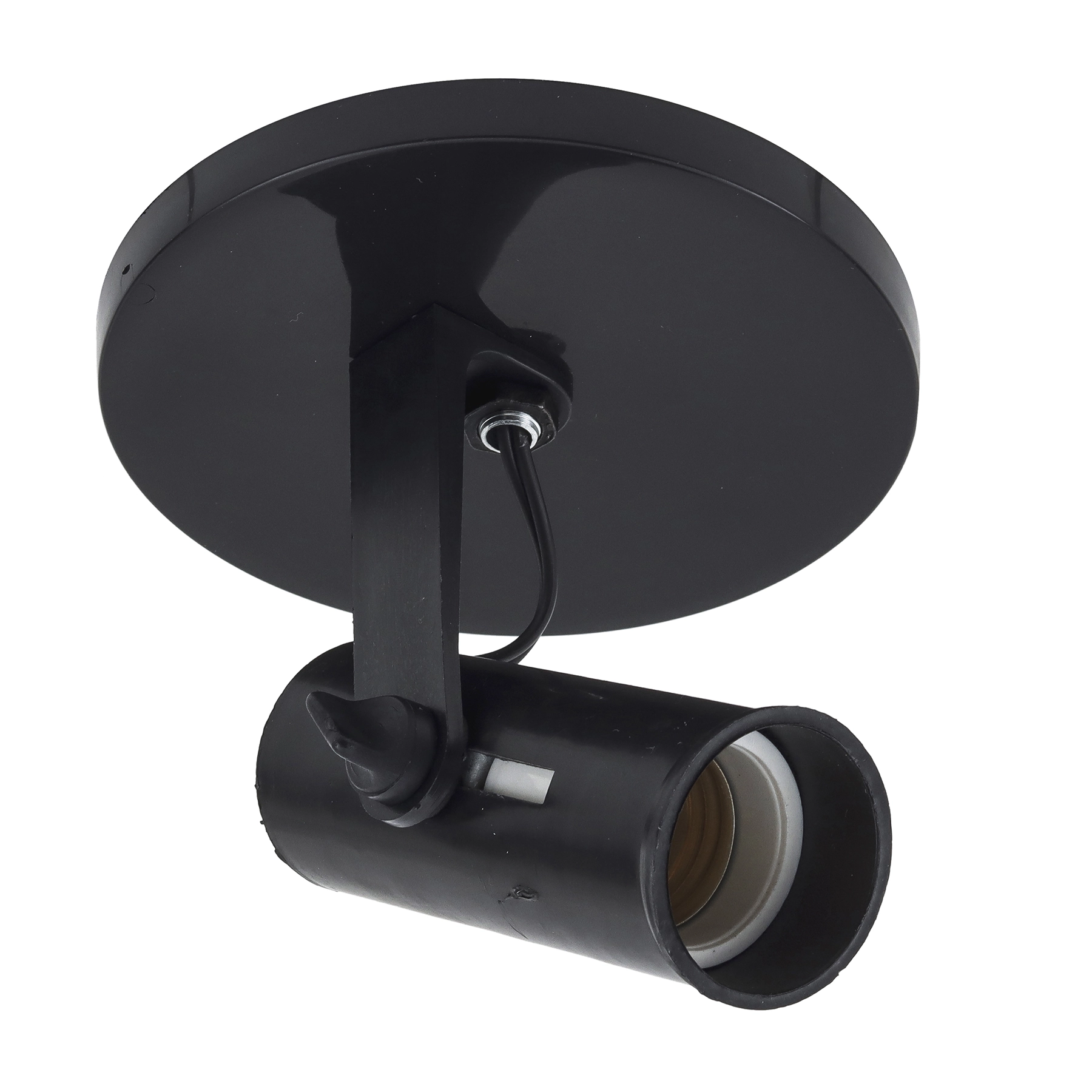 Spot de Sobrepor 1 Lâmpada Plástico Preto Duto M.A Luz