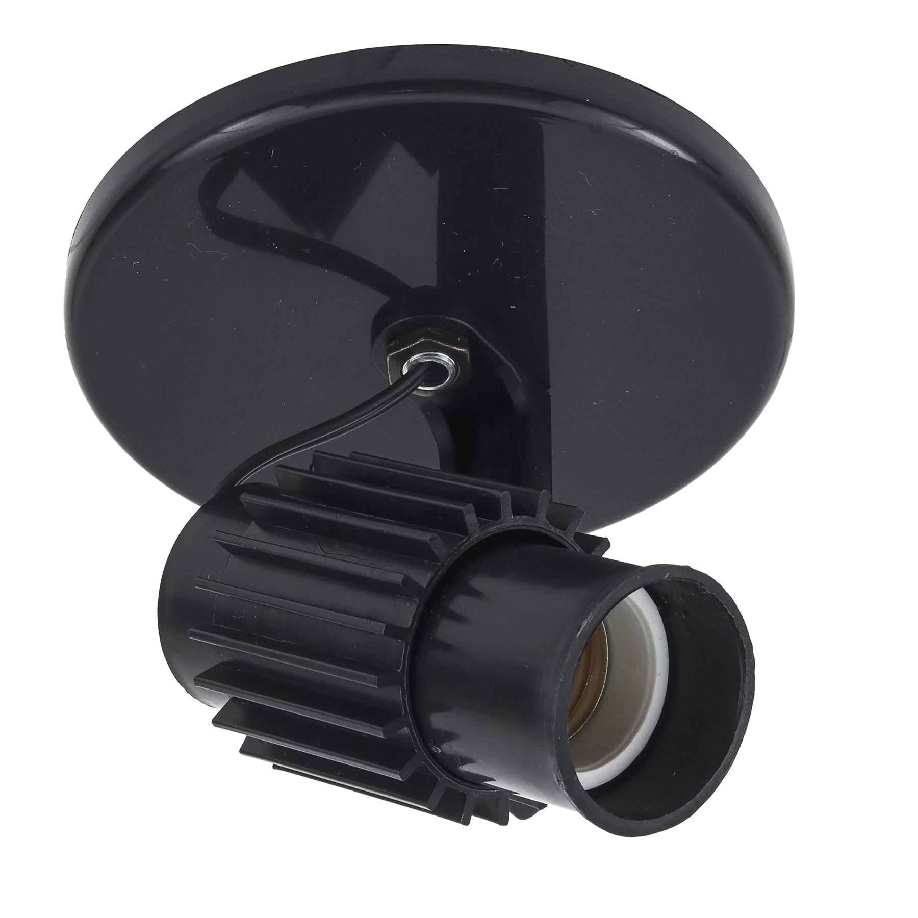 Spot de Sobrepor 1 Lâmpada Plástico Preto Aletado M.A Luz