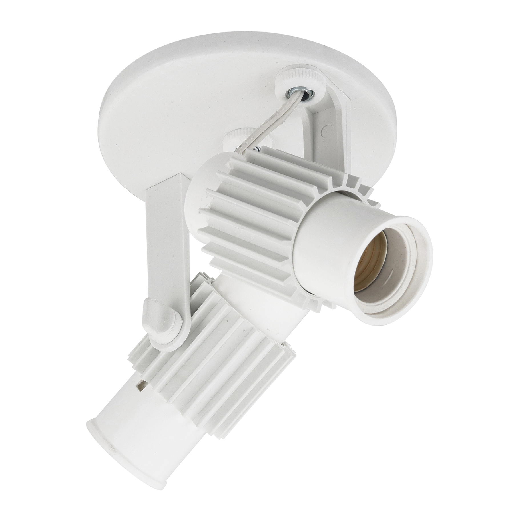 Spot de Sobrepor 2 Lâmpada Plástico Branco Aletado M.A Luz