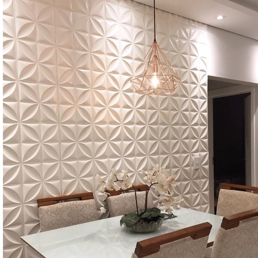 Kit 20 Placas Pvc 3d Revestimento De Parede Decorativa Petalas 25 Cm