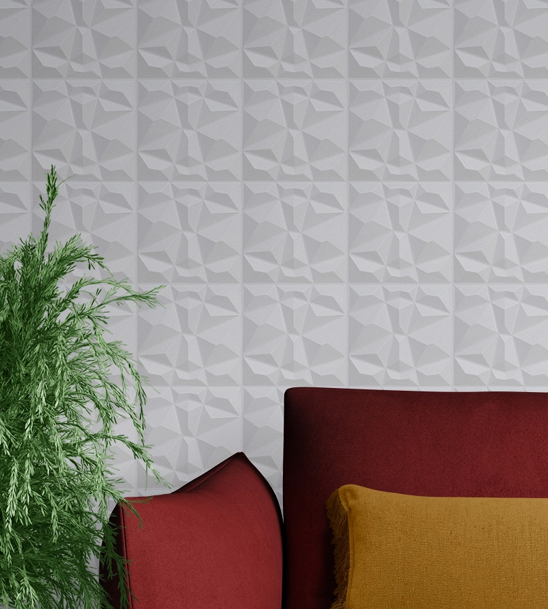 Kit 30 Placas Pvc 3d Revestimento De Parede Decorativa Diamante 25 Cm