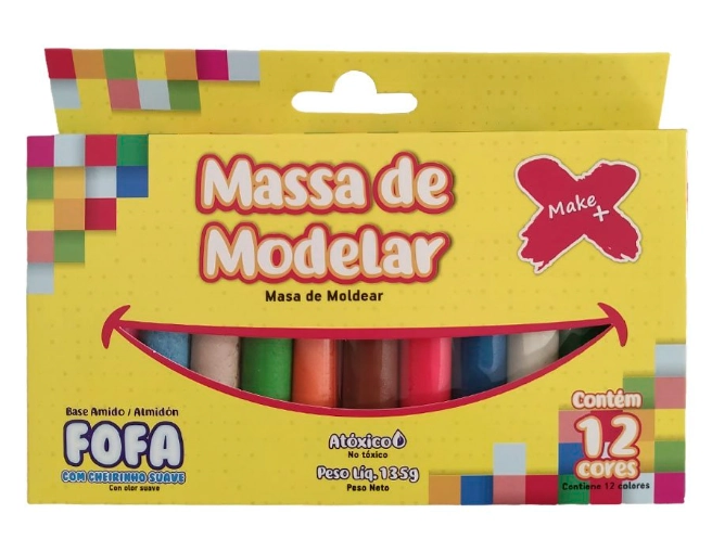 Massa De Modelar 135gr C/12 Cores Gatt