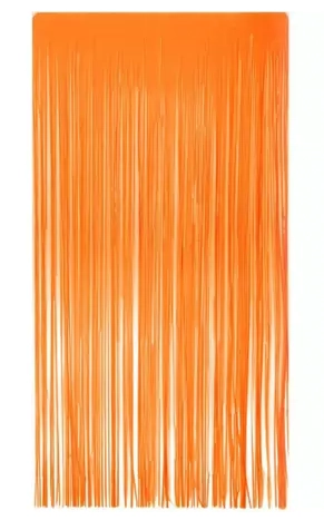 Cortina Decorativa Metalizada Laranja 1x2m