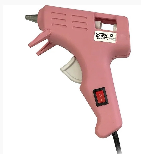 Pistola Para Cola Quente 40w Bivolt Cor Rosa Gate 72 4010
