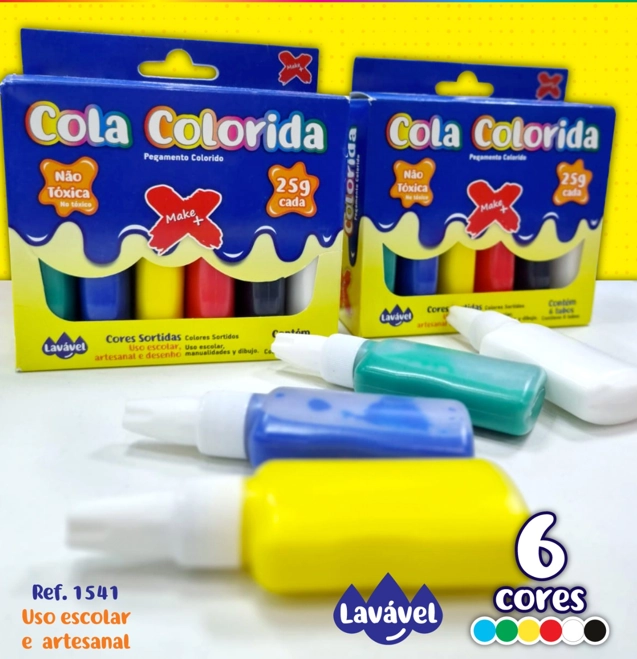 Cola Colorida 6 Cores 25g 1541 Make