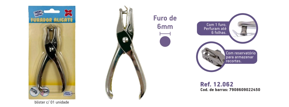 Furador Eva/papel Alicate 1 Furo Make Mais
