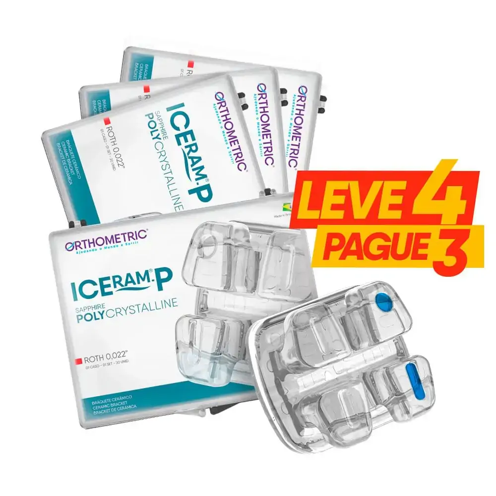 10.92.2900 Kit Promocional Bráquete Cerâmico Iceram-P Roth 0,022 Leve 04 pague 03 - Orthometric