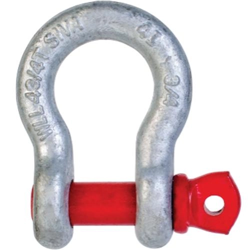 Manilha 5/8 Curva Budin Pino Roscado Alloy Reboque   Elevação De Carga  Amarração - Prata