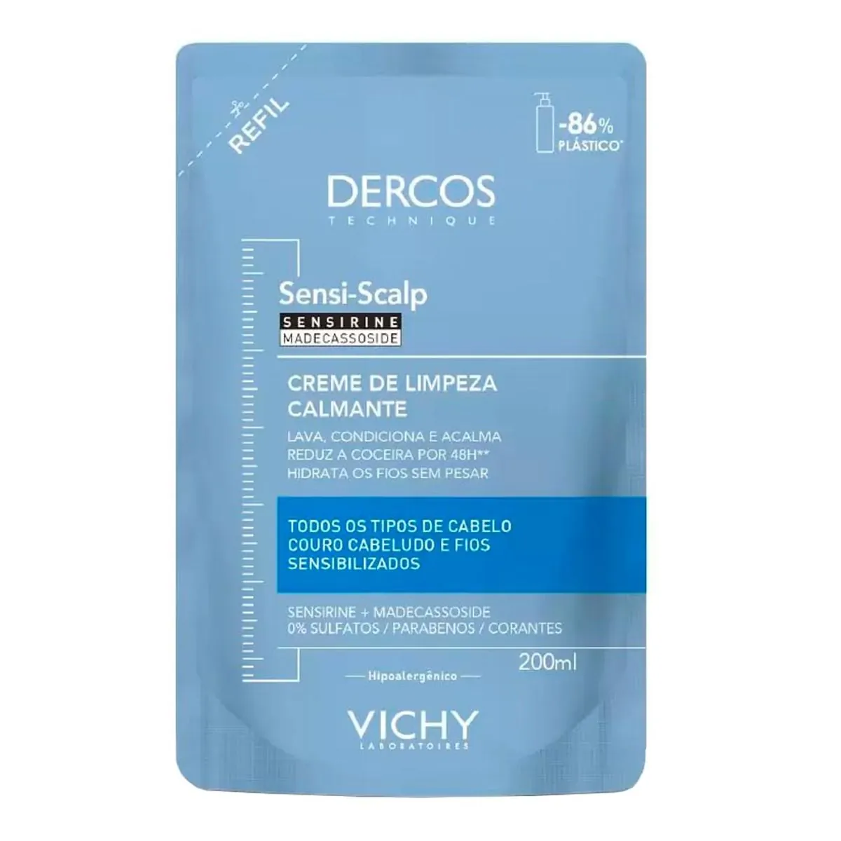 Shampoo Calmante Dercos Sensi Scalp Refil Vichy 200ml