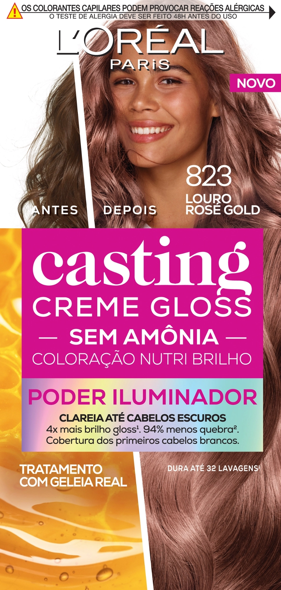 Kit Coloração Creme 823 Louro Mel Loréal Paris Casting Gloss