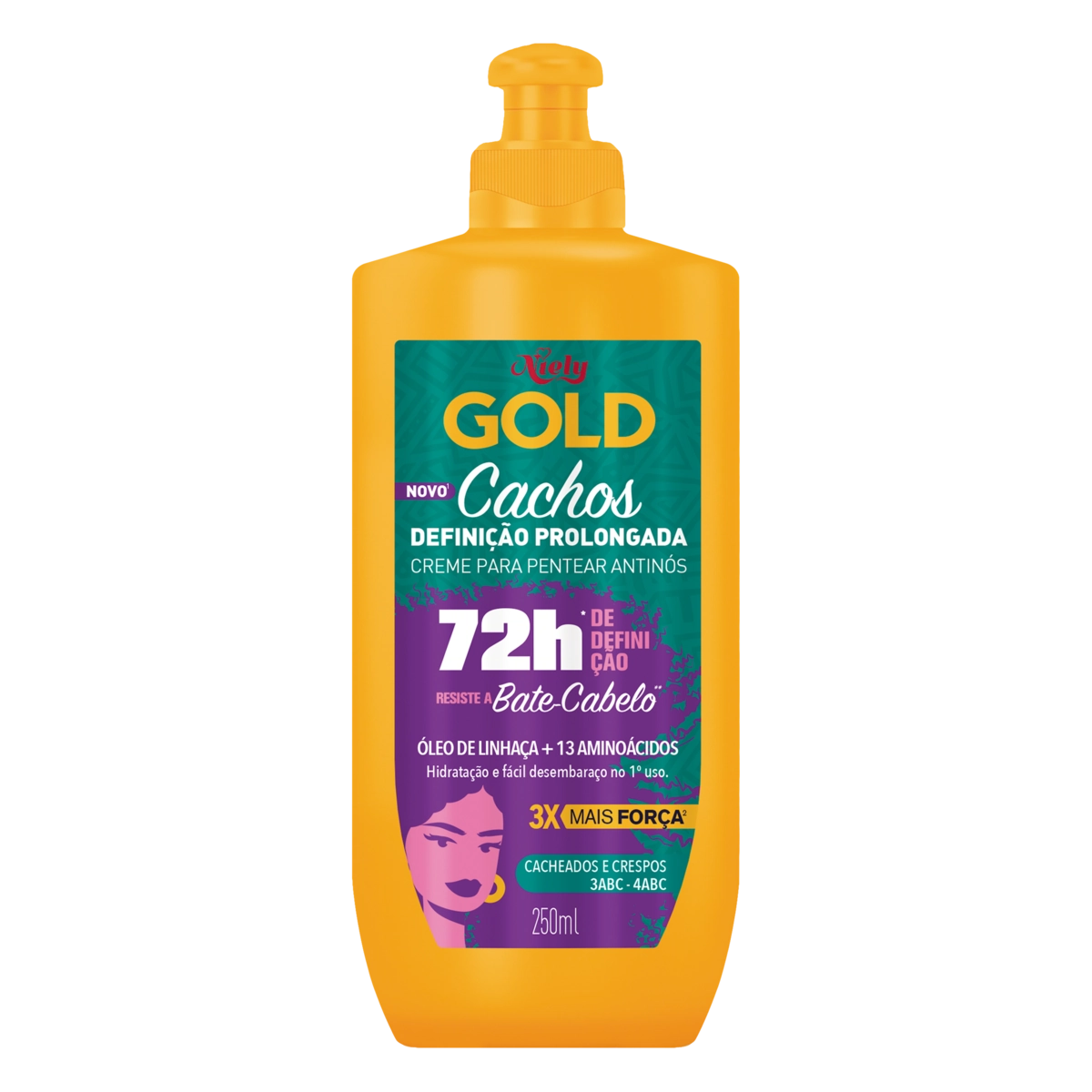 Creme Para Pentear Niely Gold Cachos Definição Prolongada Frasco 250ml