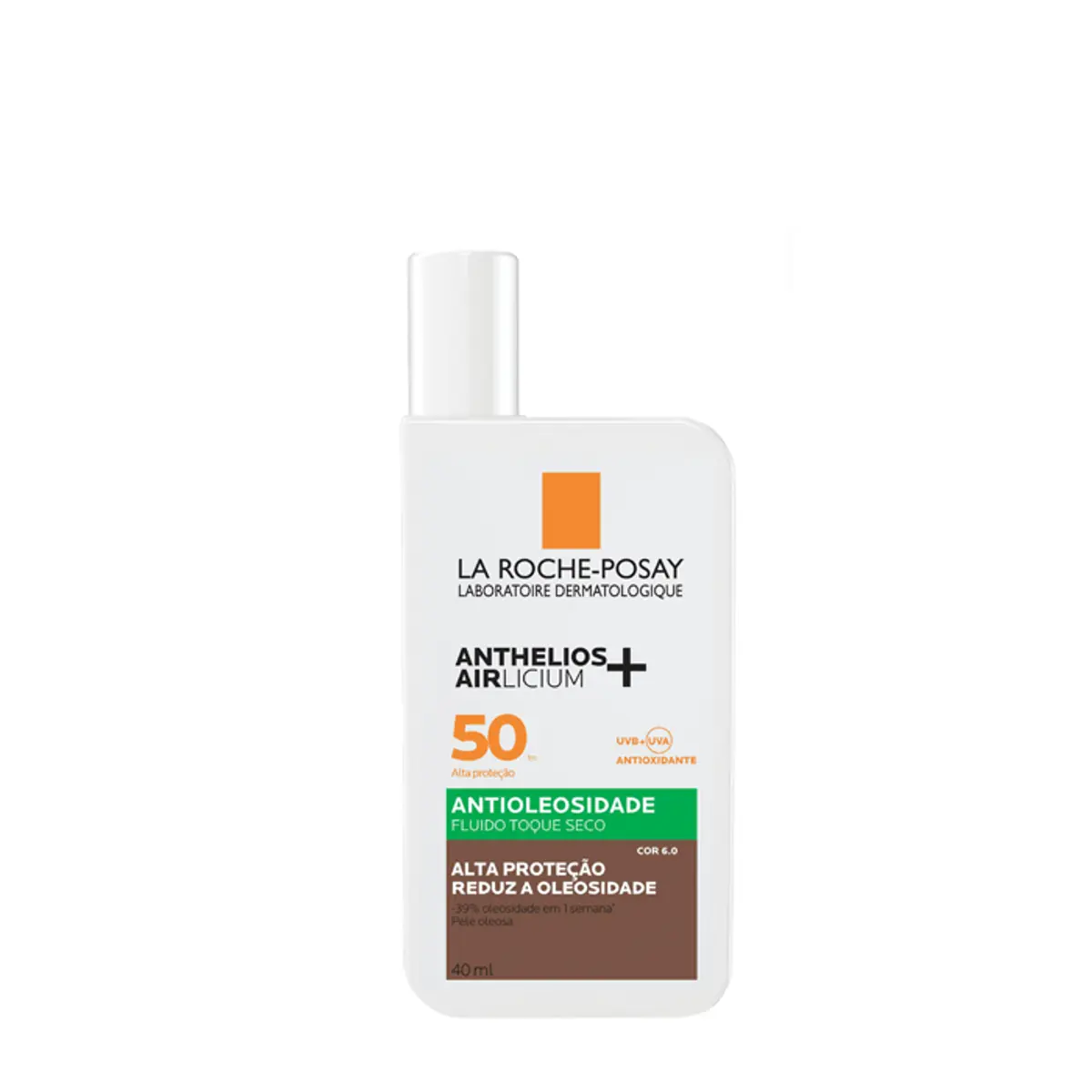 Protetor Solar Facial Fluido Toque Seco Antioleosidade Com Cor 6.0 Fps 50 La Roche Posay Anthelios A