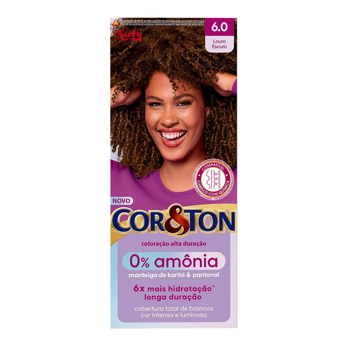 Kit Coloração Creme 6.0 Louro Escuro Niely Cor Ton