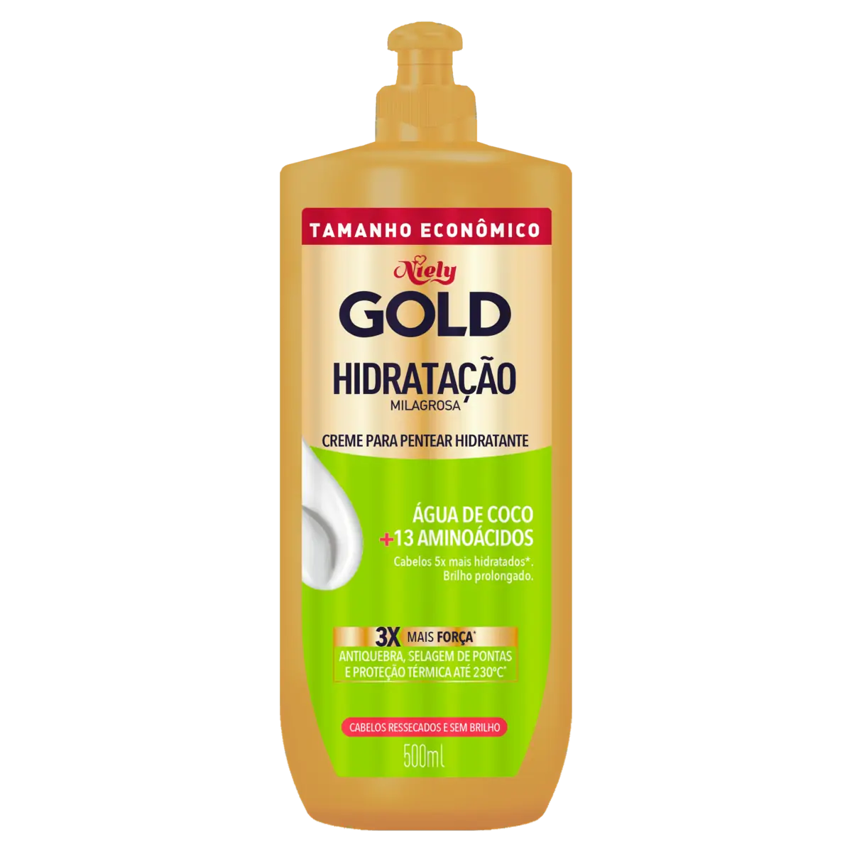 Creme Para Pentear Hidratante Niely Gold Hidratação Milagrosa Frasco 500ml Tamanho Econômico