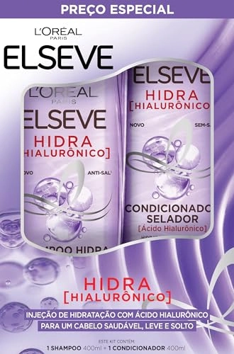 Kit Loréal Paris Elseve Shampoo 400ml Condicionador 400ml Elseve Hidra Hialurônico