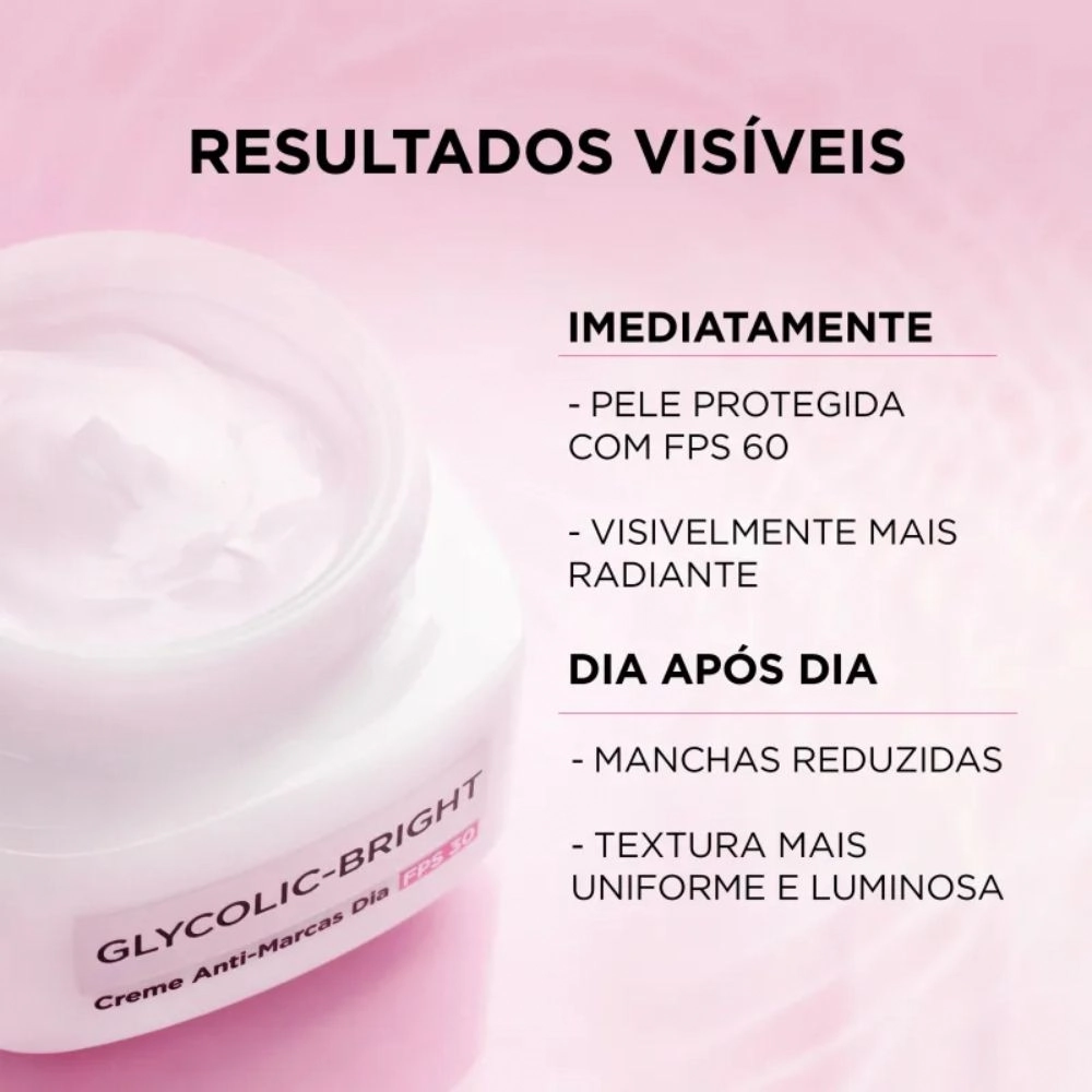 Creme Antimarcas Dia Fps 30 Loréal Paris Glycolic Bright Caixa 49g