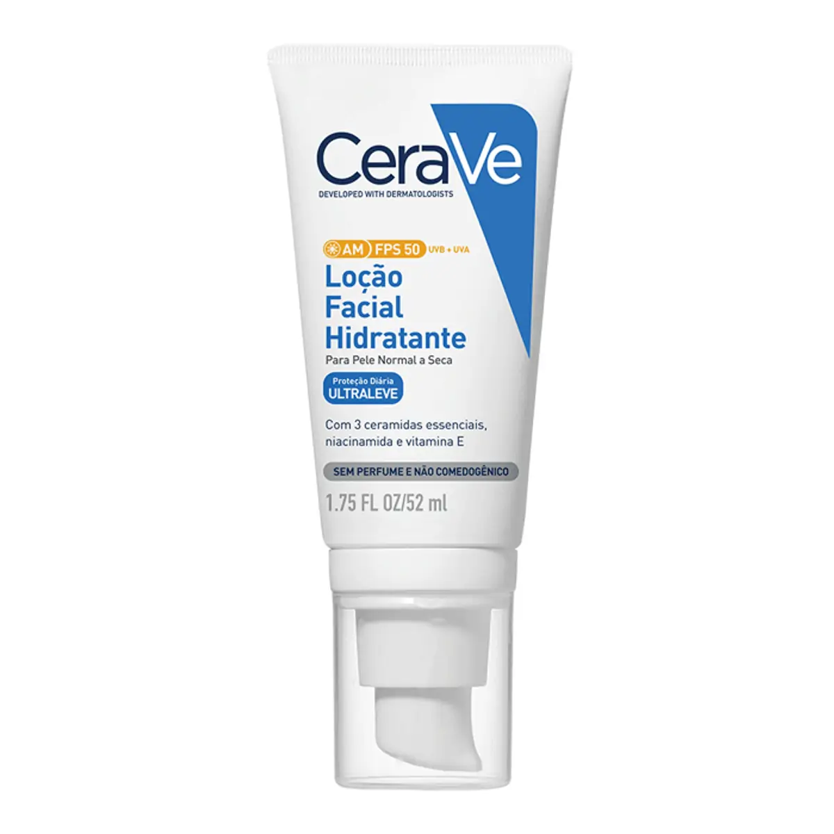 Loção Hidratante Facial Fps 50 Sem Perfume Cerave Am Bisnaga 52ml Pump