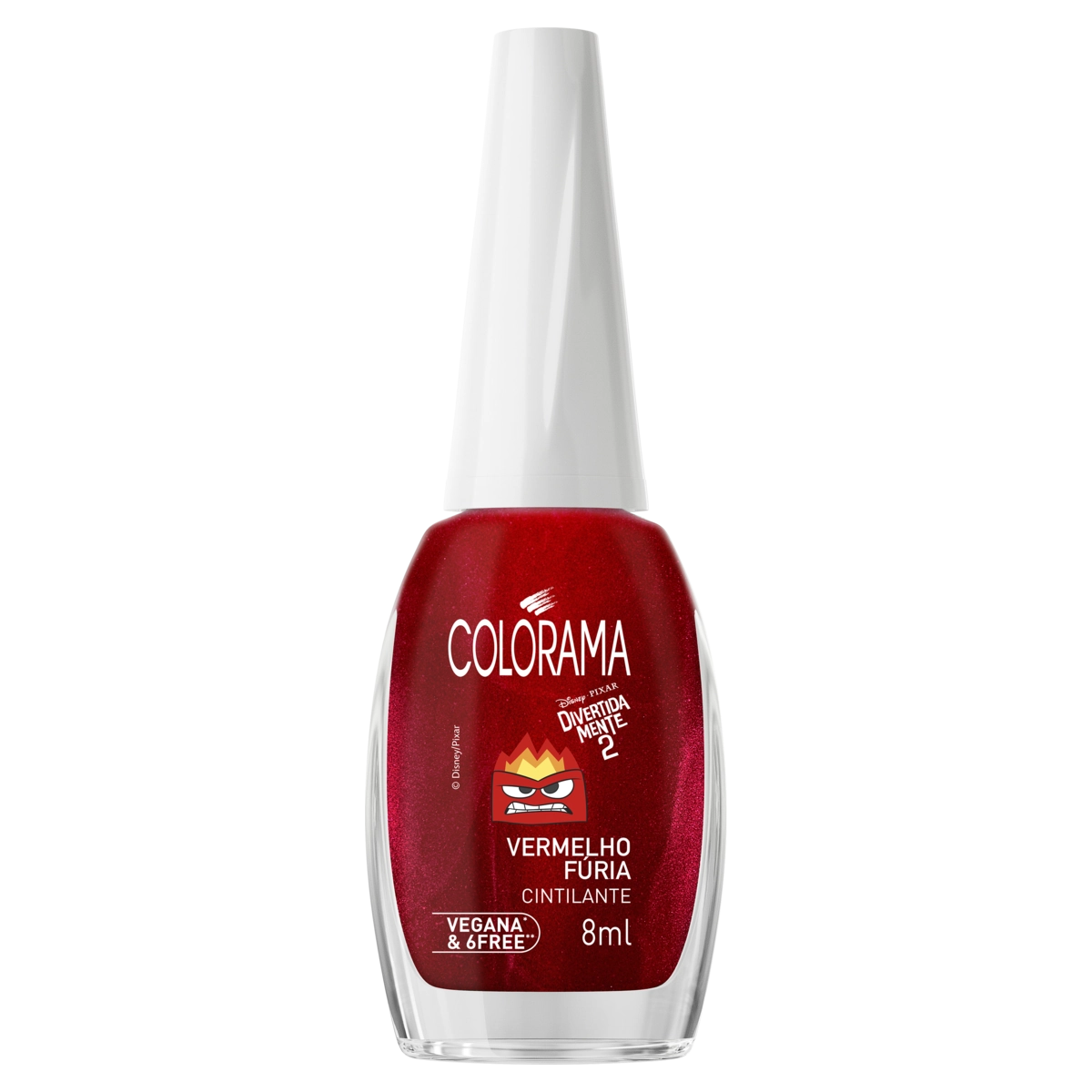 Esmalte Cintilante Vermelho Fúria Divertida Mente 2 Colorama Frasco 8ml