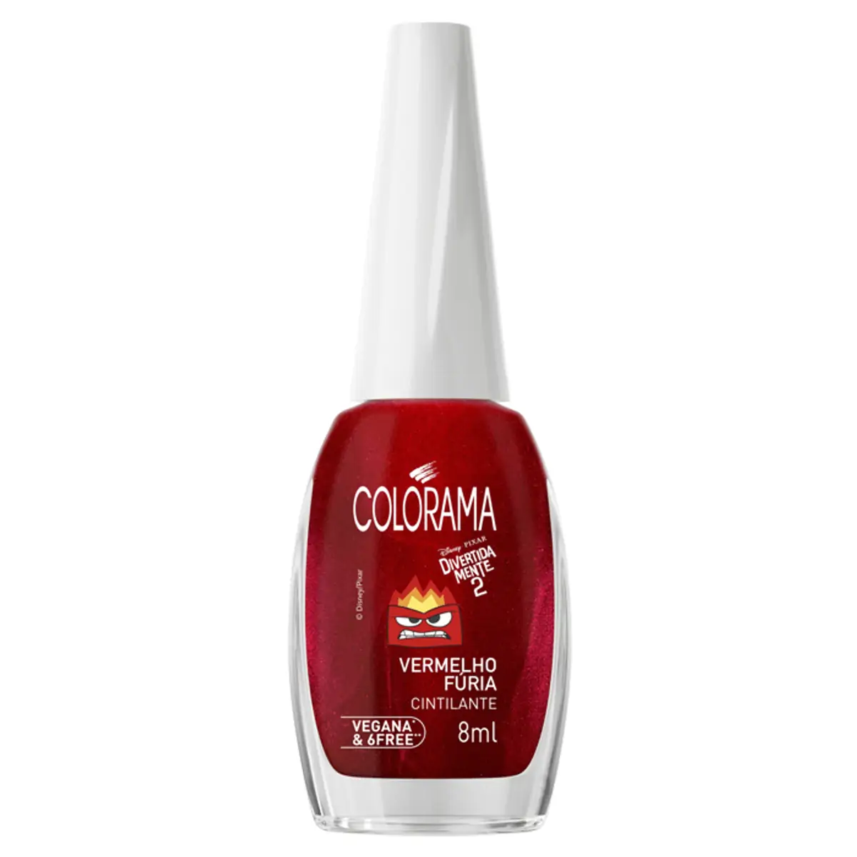 Esmalte Cintilante Vermelho Fúria Divertidamente 2 Colorama Frasco 8ml
