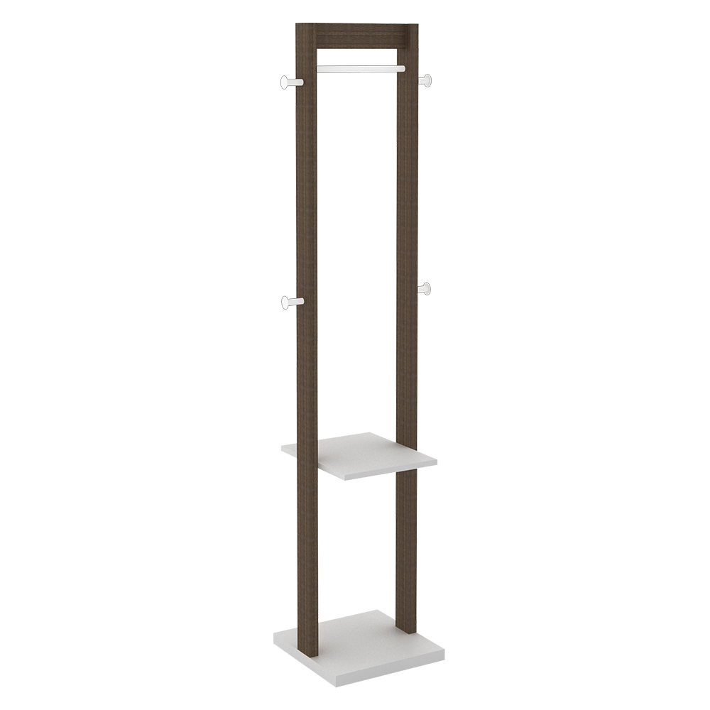 Cabideiro Grande Para Quarto Sala De Estar Az1019 Mdp Nogal/branco G69 - Gran Belo