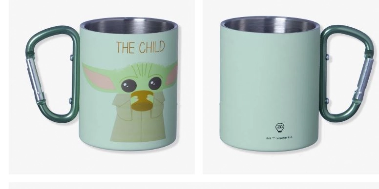 Caneca Mosquetao Baby Yoda Mandalorian 300ml