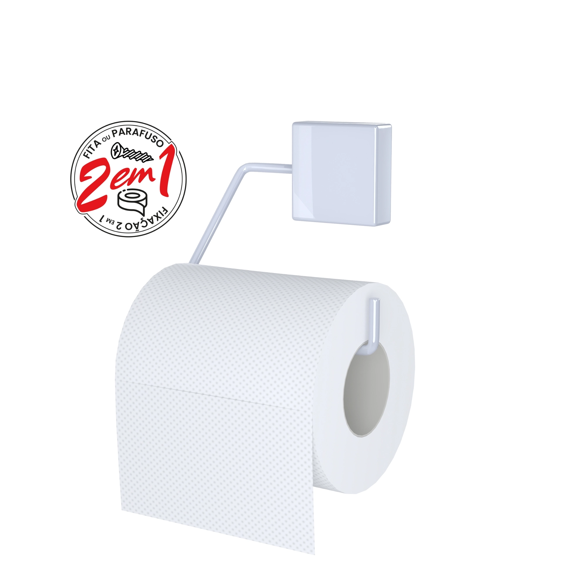 Suporte Papel Higienico Exclusive Fort Fix Branco Or0265 Dicarlo