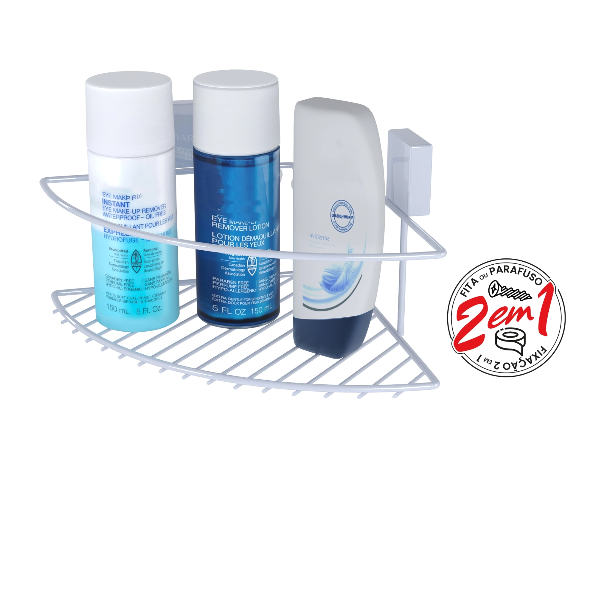 Suporte Shampoo Canto Exclusive Fort Fix Branco Or0268 Dicarlo