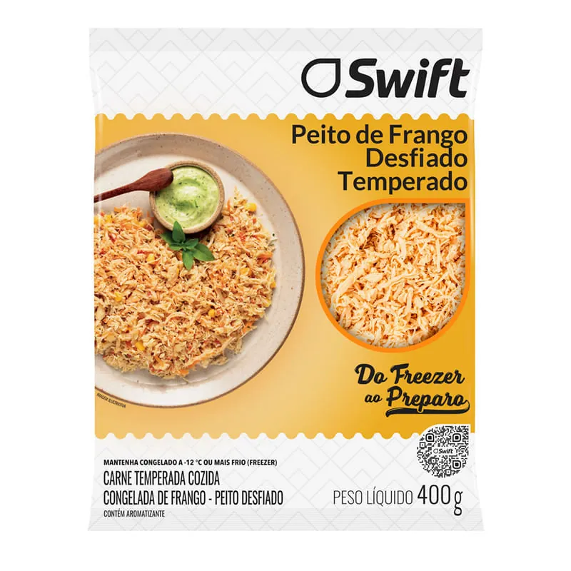 Peito de Frango Temperado Desfiado Swift 400g