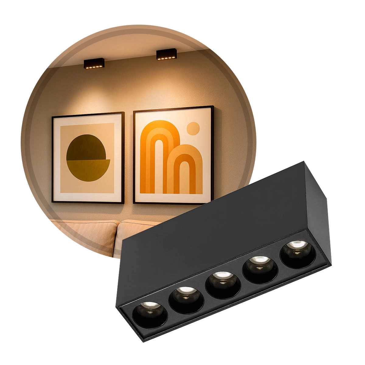 Spot De Sobrepor Powerus 10w 3000k 38° Antiofuscante Irc90 6390 Nordecor St3264-preto