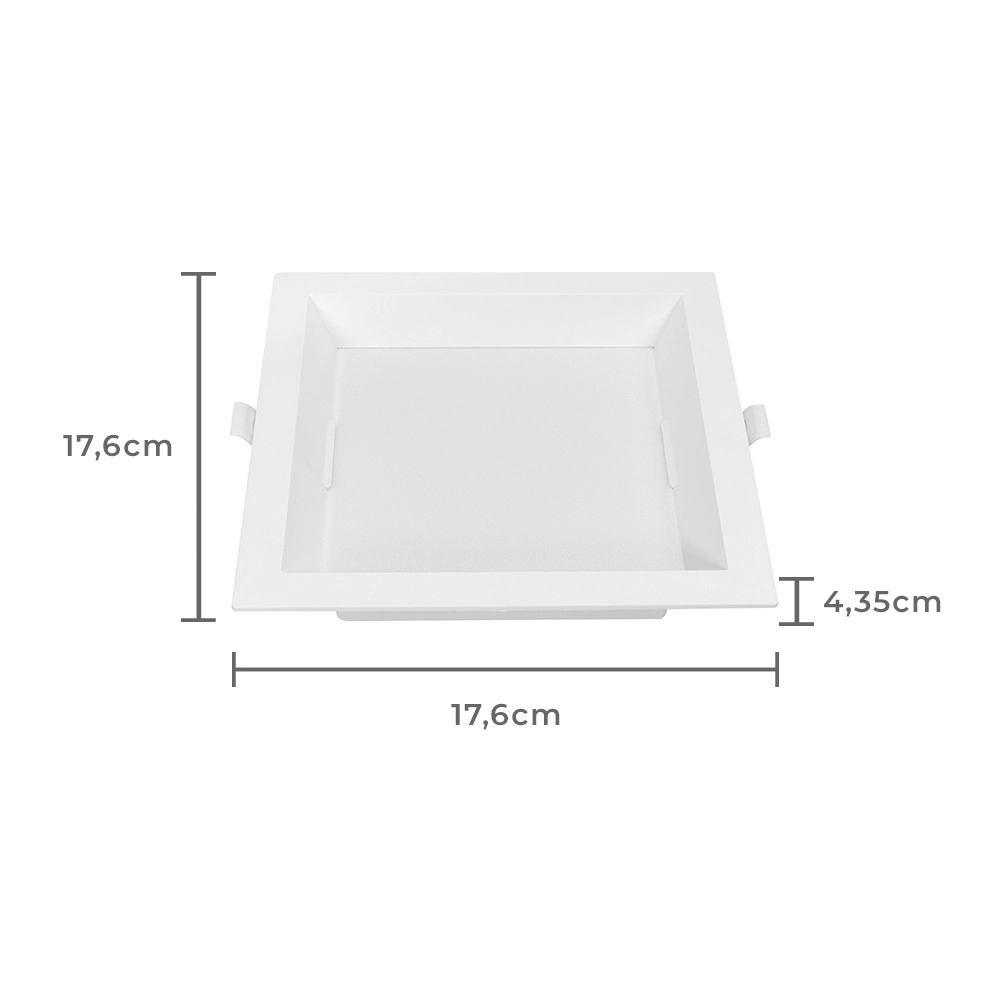 Painel De Led Nordecor Quadrado Kais De Embutir Recuado 12w Bivolt Branco 4000k Luz Neutra 4189