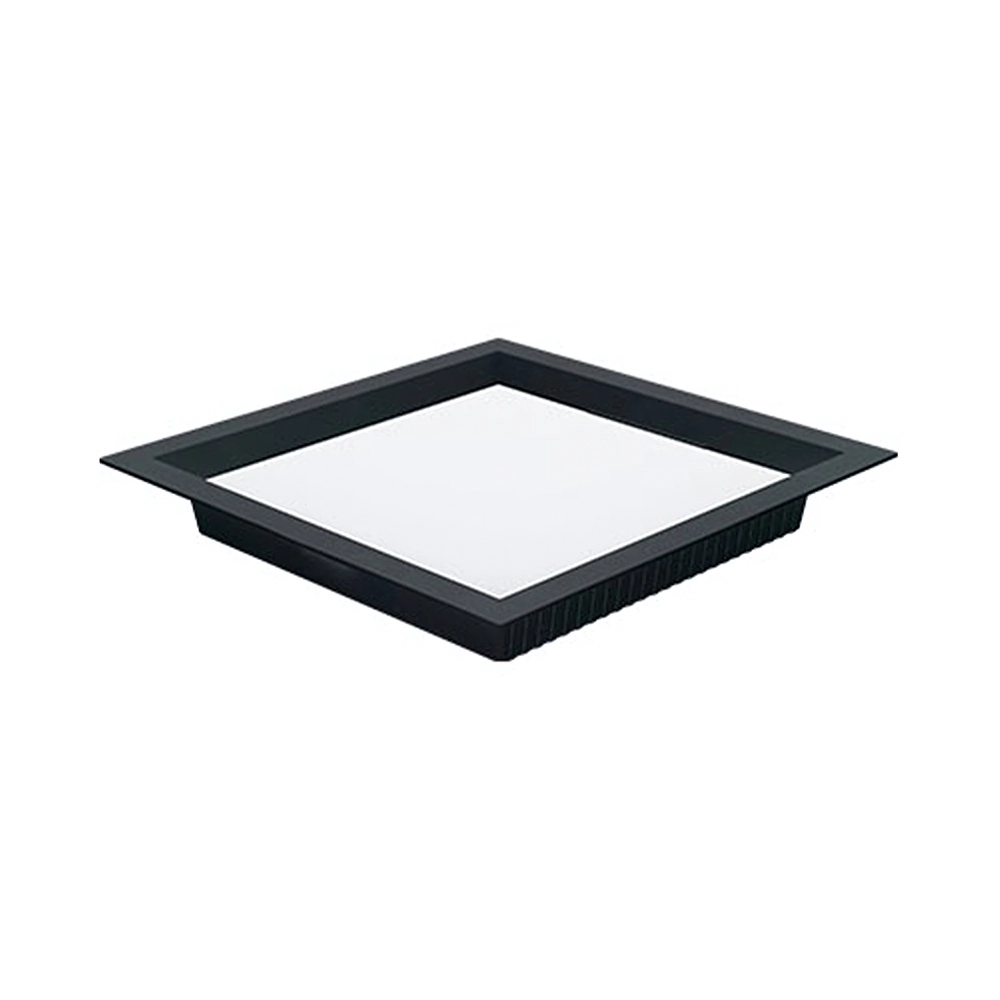 Painel De Led Nordecor Quadrado Kais De Embutir Recuado 24w Bivolt Preto 4000k Luz Neutra 4215