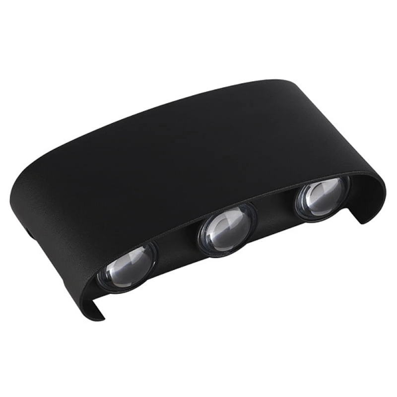 Arandela Oval C/2 Fachos Ip65 6w 3000k 340lm Preta-mbled