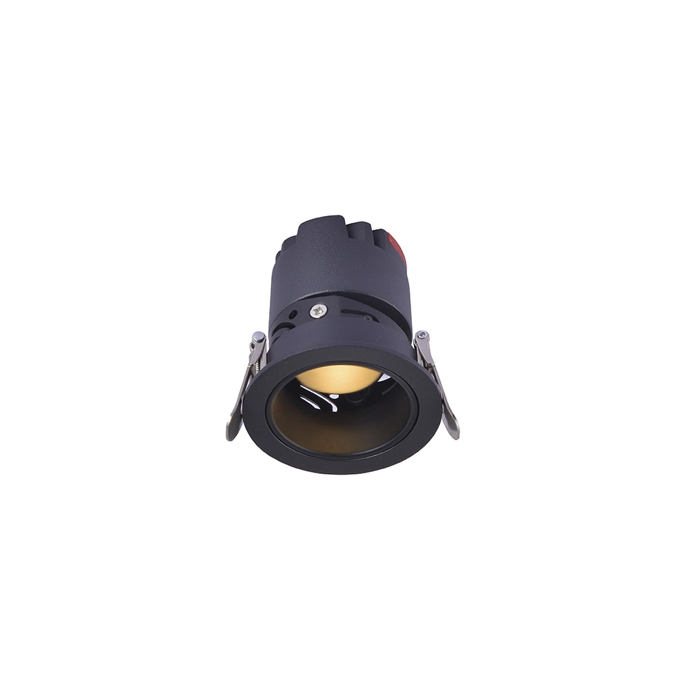 Spot De Embutir Nordecor Zagle Redondo Led Alto Irc 97 5w Bivolt Preto 2700k Luz Amarela
