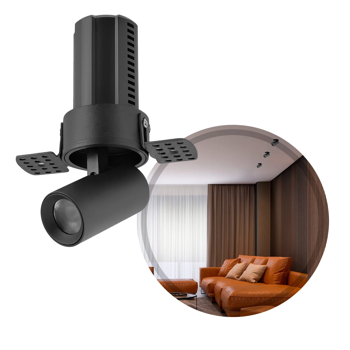 Spot Led Retrátil Embutir Aiva Noframe 7w 2700k Irc97 Nordecor St3056-preto