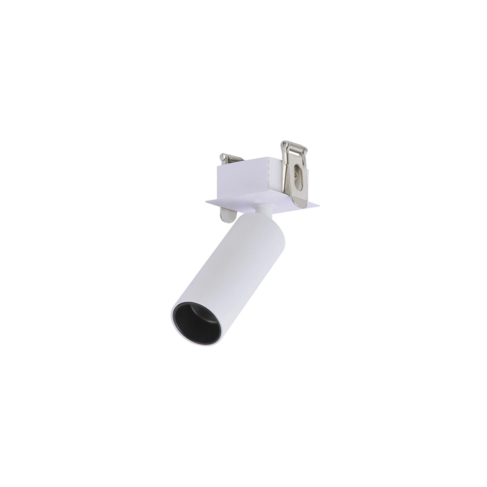 Spot Direcionável De Embutir Nordecor Kona Canopla Quadrada Led Alto Irc 97 3w Bivolt Branco 2700k Luz Amarela