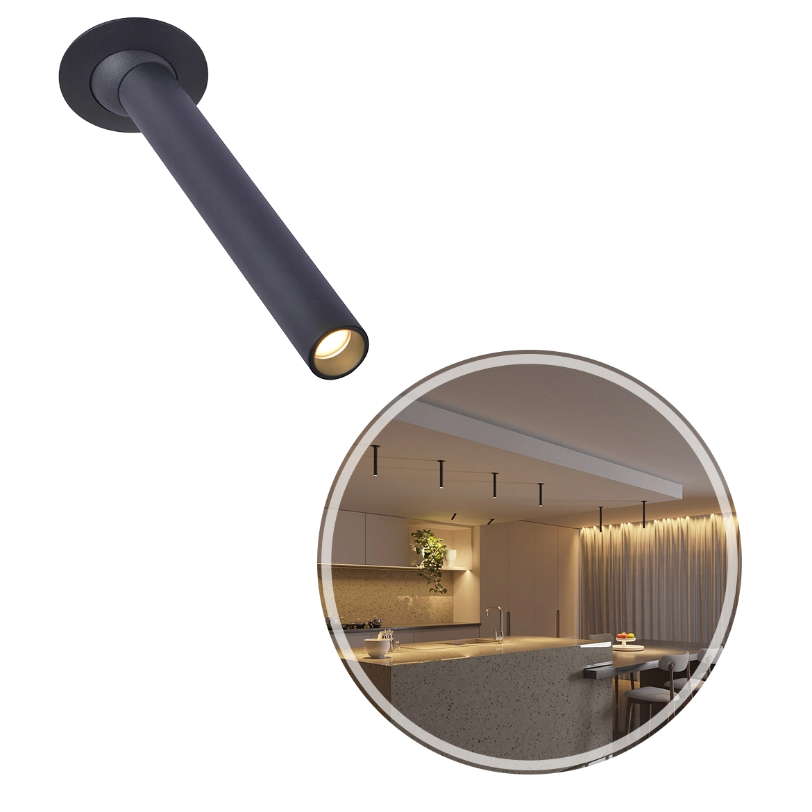 Spot Led Embutir Lea Direcionável 24° 23cm 5w 2700k Preto Nordecor St2924