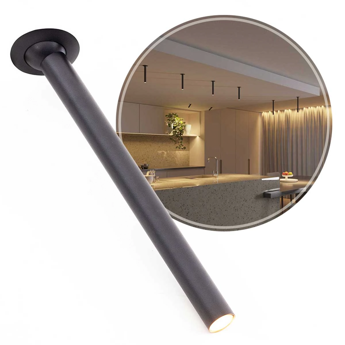 Spot Led Embutir Lea 33cm 5w 2700k 24° Direcionável Irc97 Preto Nordecor St2924