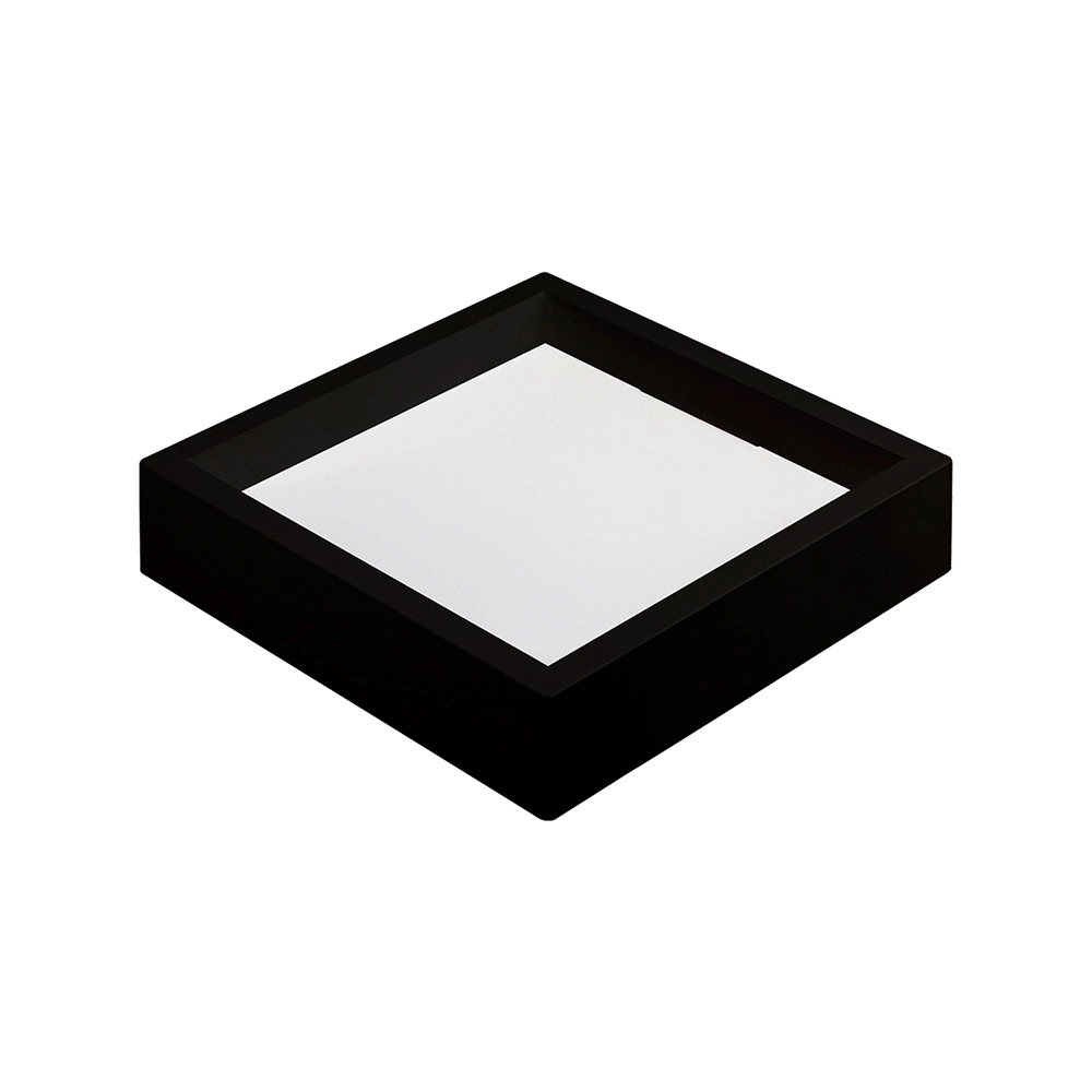 Painel De Led Nordecor Quadrado Kais De Sobrepor Recuado 24w Bivolt Preto 6500k Luz Branca 4257