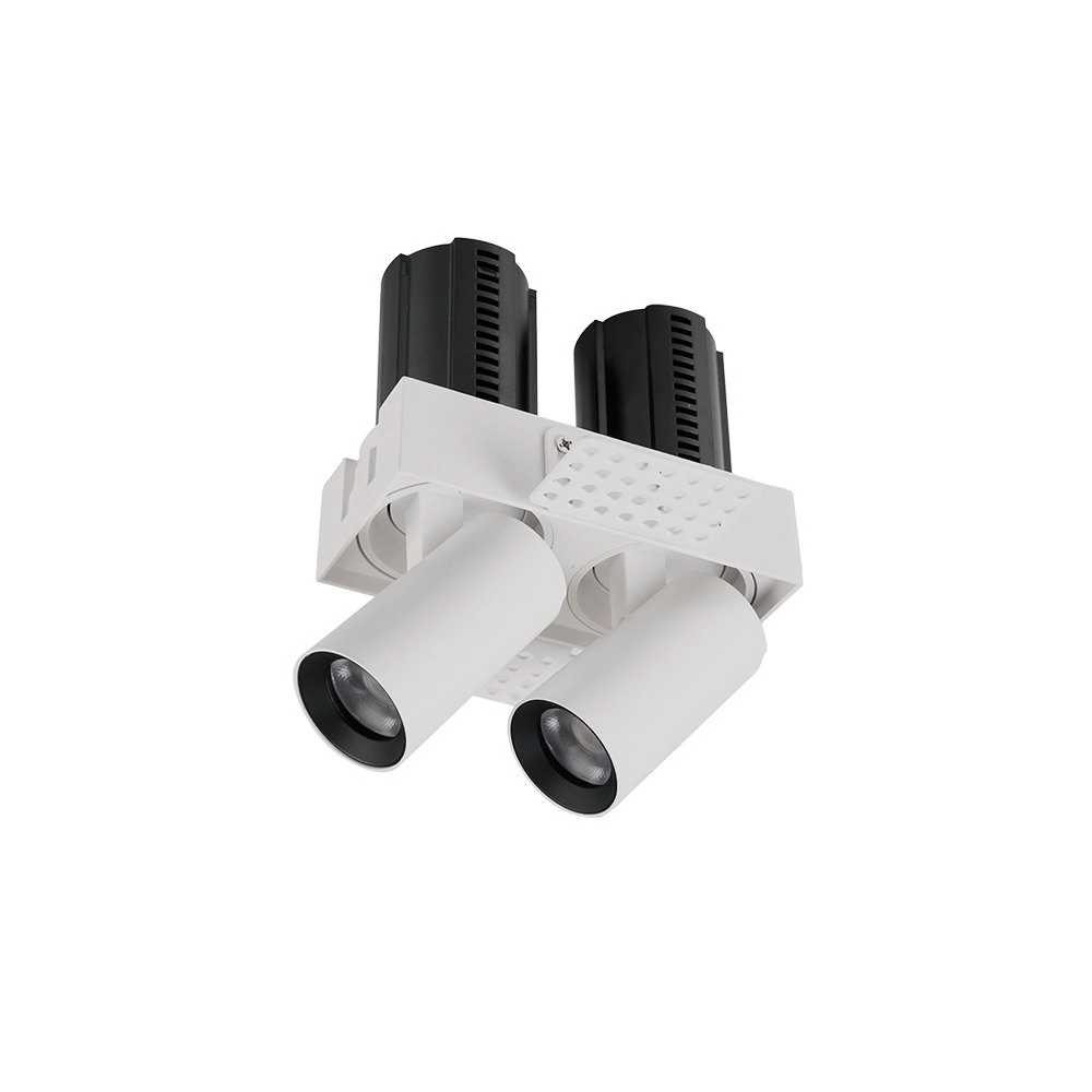 Spot De Embutir Retrátil Nordecor Aiva Duo No-frame Led Alto Irc 97 Bivolt Branco - 2700k - Luz Amarela