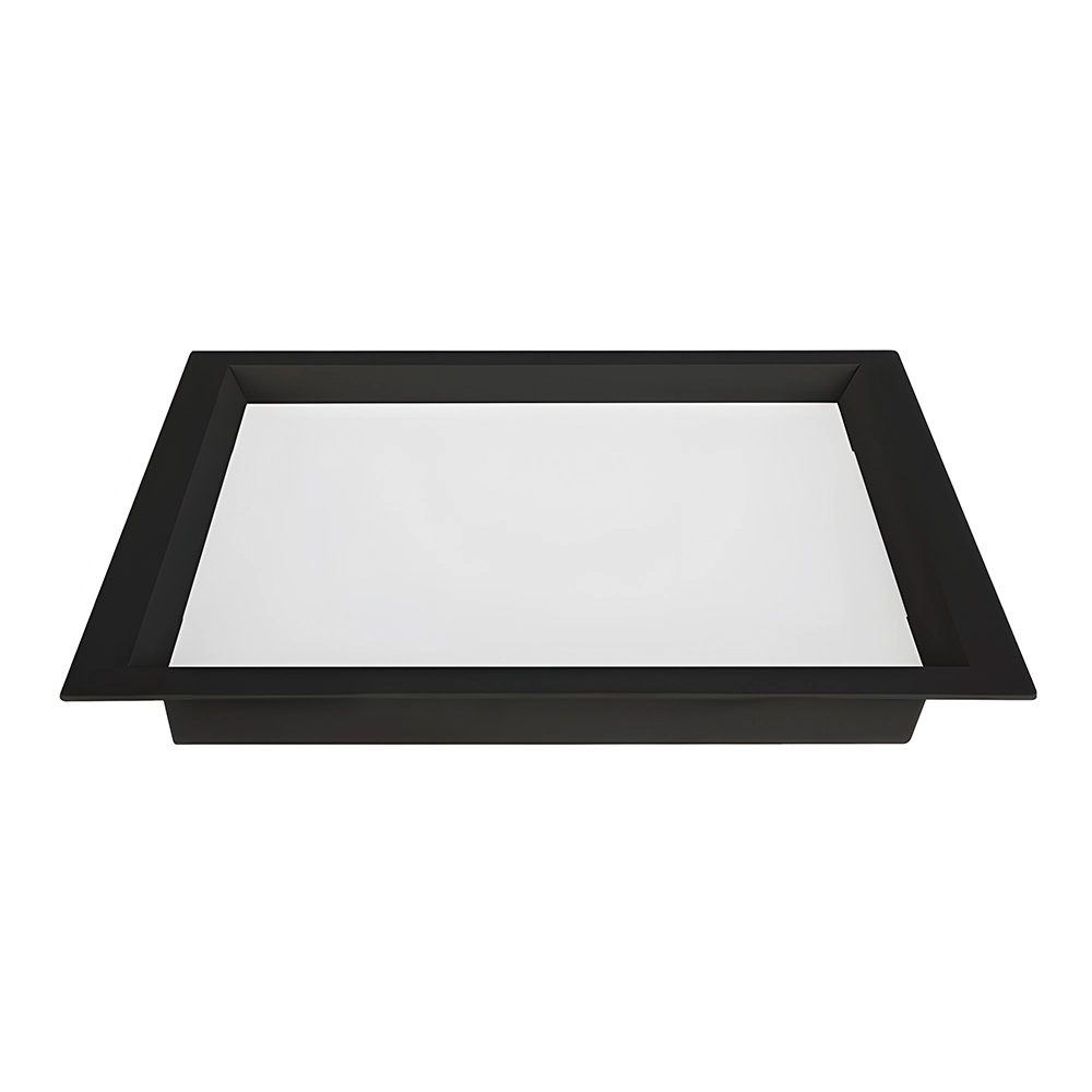 Painel De Led Nordecor Quadrado Kais De Embutir Recuado 36w Bivolt Preto 3000k Luz Amarela 4264