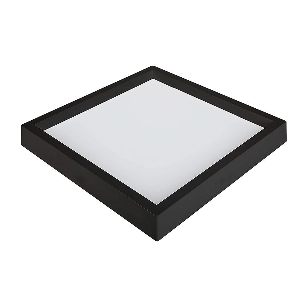 Painel De Led Nordecor Quadrado Kais De Sobrepor Recuado 36w Bivolt Preto 6500k Luz Branca 4272