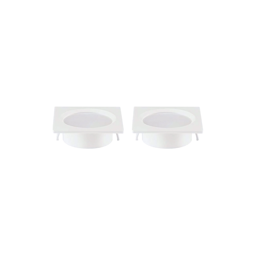Kit 2 Spots De Embutir Para Móvel Nordecor Alua Quadrado Led 2w Bivolt Branco 4000k Luz Neutra 6577