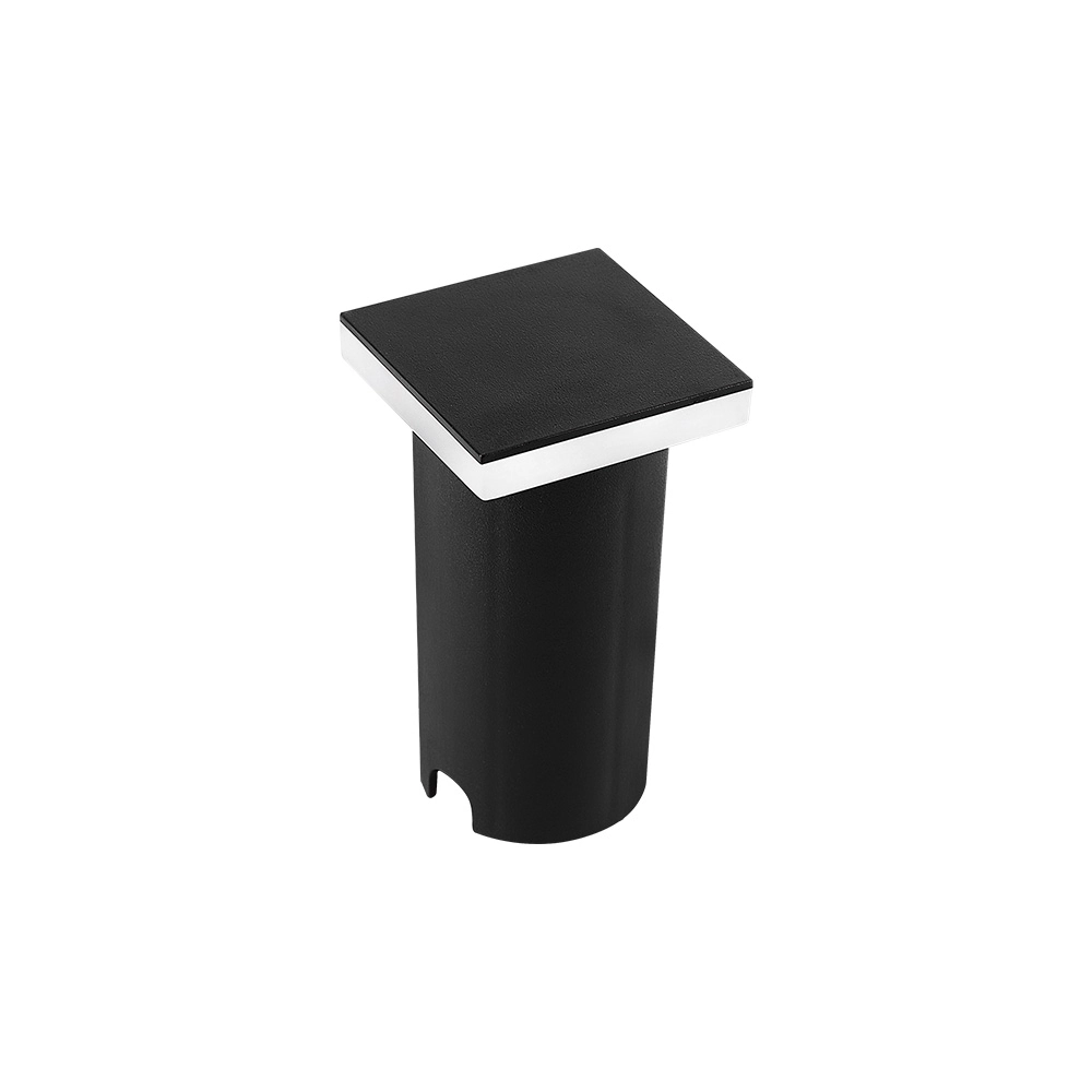 Embutido De Solo Led Nordecor Quadrado Siva 6582 1w Bivolt Preto 3000k Luz Amarela