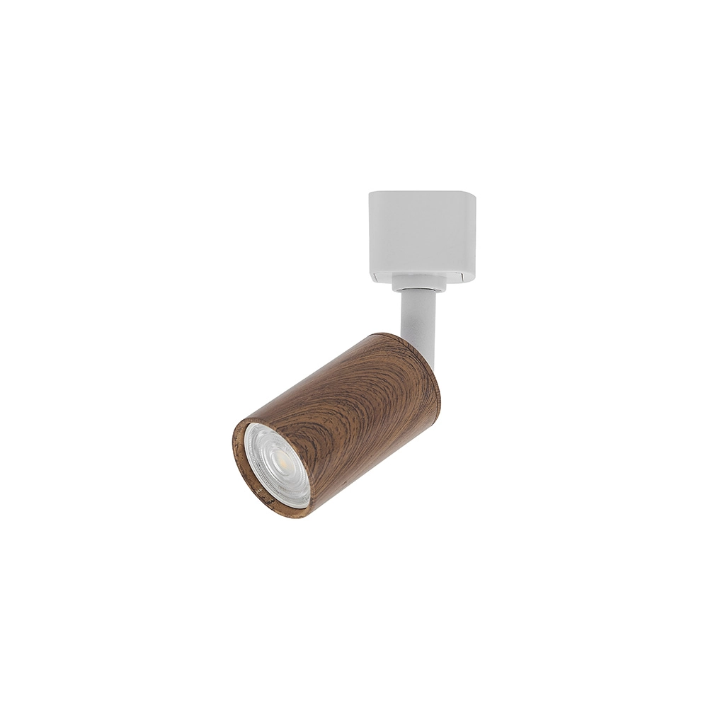 Spot Direcionável Para Trilho Eletrificado Nordecor Holzi Mr11 Gu10 Bivolt Imbuia / Branco 6601