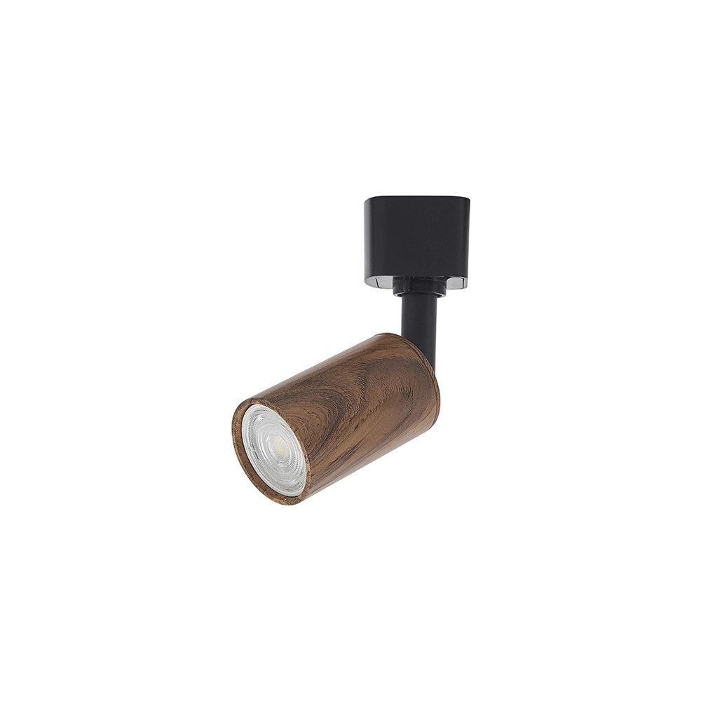 Spot Direcionável Para Trilho Eletrificado Nordecor Holzi Mr11 Gu10 Bivolt Imbuia / Preto 6602