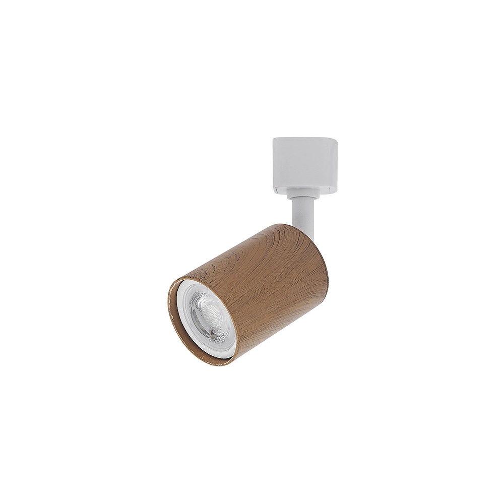 Spot Direcionável Para Trilho Eletrificado Nordecor Holzi Mr16 Gu10 Bivolt Imbuia / Branco 6603
