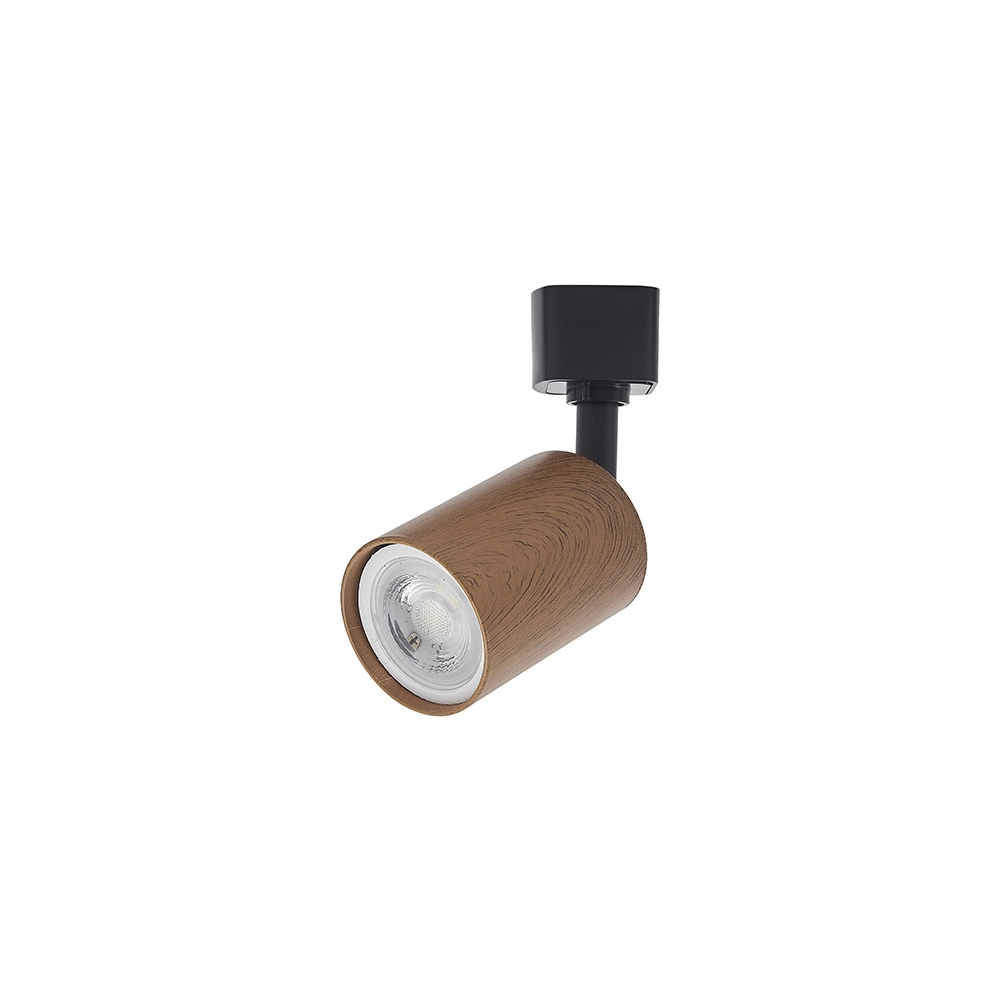 Spot Direcionável Para Trilho Eletrificado Nordecor Holzi Mr16 Gu10 Bivolt Imbuia / Preto 6604