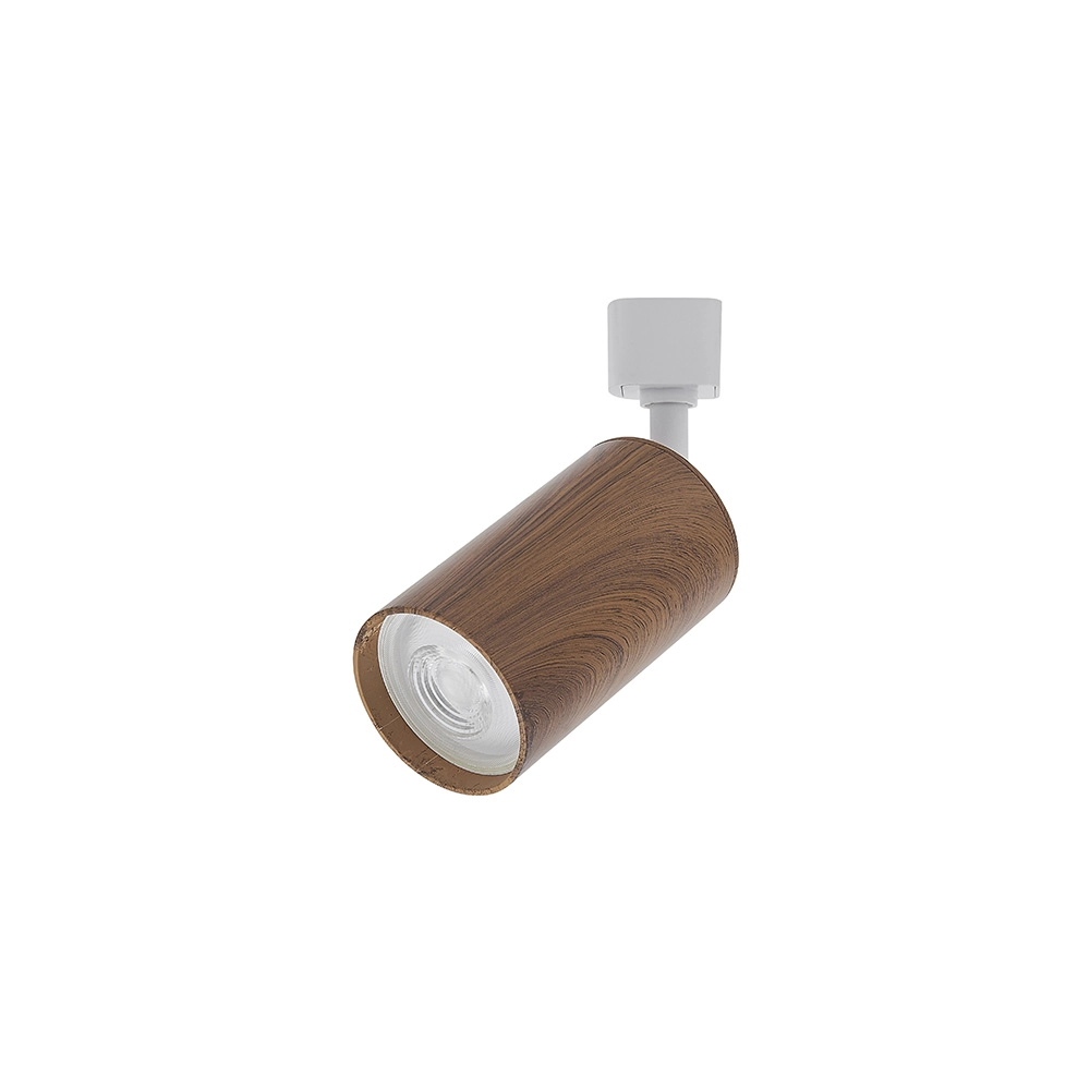 Spot Direcionável Para Trilho Eletrificado Nordecor Holzi Par20 E27 Bivolt Imbuia / Branco 6605