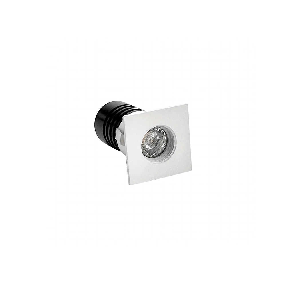 Spot De Embutir Nordecor Auko Mini Quadrado Led Alto Irc 90 1w Bivolt Branco 3000k Luz Amarela 6530