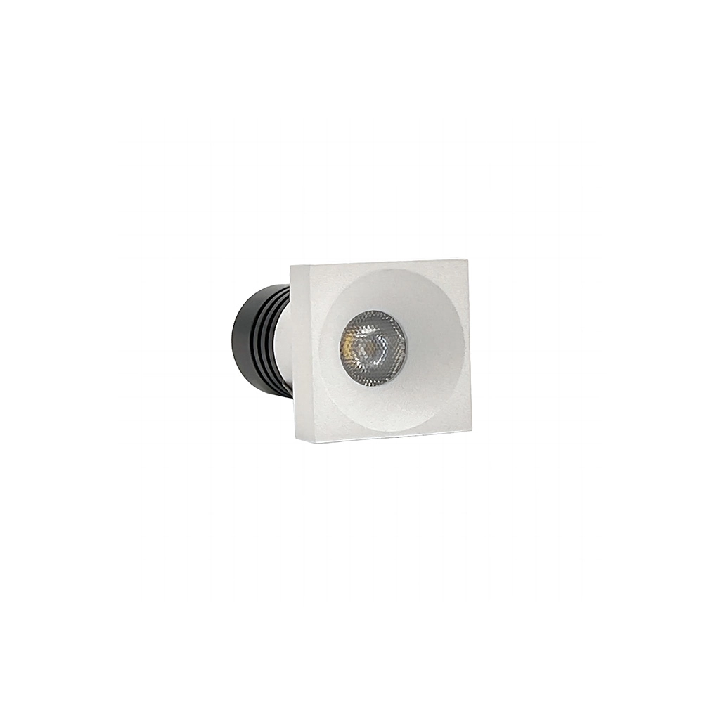 Spot De Embutir Nordecor Auko Lai Mini Quadrado Led Alto Irc 90 1w Bivolt Branco 3000k Luz Amarela 6538